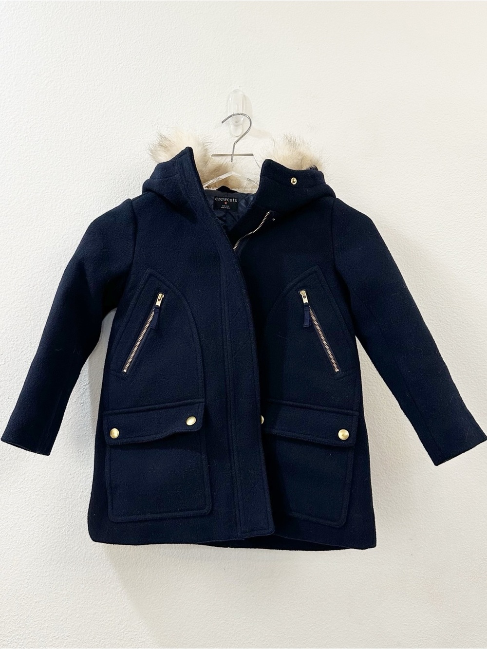 J.Crew Crewcuts Chateau Parka in Stadium-Cloth Wool Blend Navy Size 7
